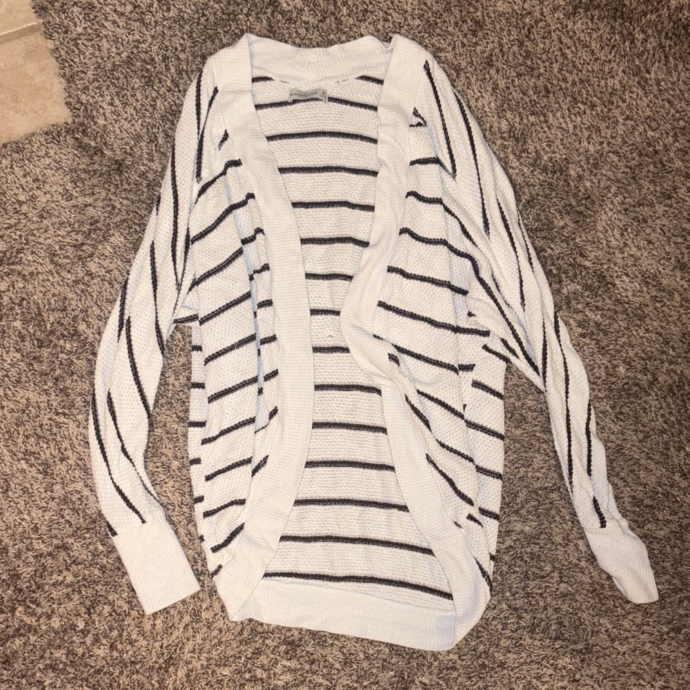 Abercrombie & Fitch Black and White Striped Cardigan